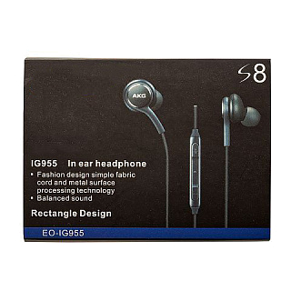 Гарнитура проводная вакуумная  S8 EO-IG955 (для iOS/Android) с рег. громкости и текстильн. проводом