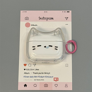 Бокс для наушников AirPods 4  силиконовый Кошечка А-24