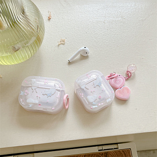 Бокс для наушников AirPods Pro  силиконовый с брелком Кошечка А-17