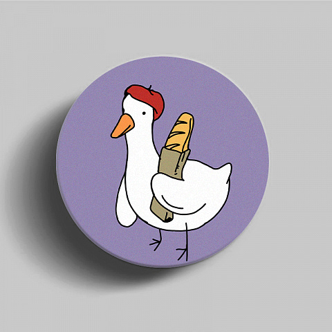 PopSocket для телефона пластиковый круглый глянцевый Гусь 2