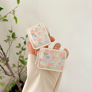 Бокс для наушников AirPods 3  силиконовый с рисунком "Flower - 1"