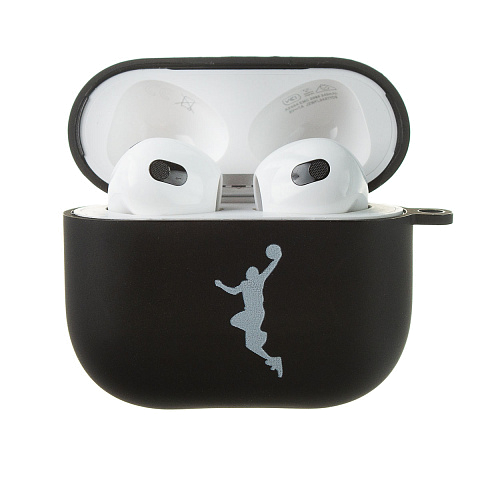 Бокс для наушников AirPods 3 силиконовый матовый "Баскетболист"