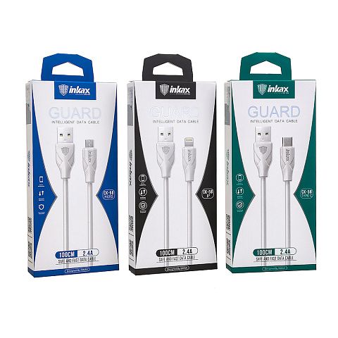 Кабель USB Inkax CK-58i (2.4A - 1 м.) резиновый круглый