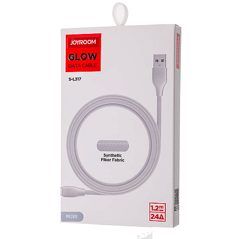 Кабель USB JoyRoom S-L317i (2.4А - 1,2 м.) с металлической оплеткой