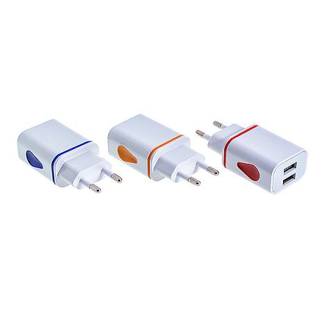 Сетевое з/у SA-01 (2.1A - 2 USB) адаптер с подсветкой