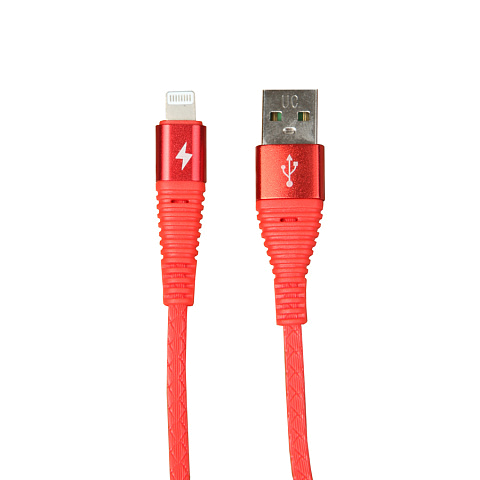 Кабель USB IRON Selection SR-05i (1А - 1 м.) резиновый рифлёный с узором