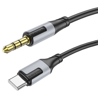 Кабель аудио AUX BOROFONE BL19t резиновый круглый 1м.