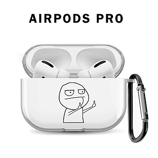 Бокс для наушников AirPods Pro  силиконовый с карабином ` Пальцы