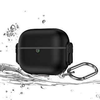 Бокс для наушников AirPods Pro 2  резиновый с карабином К-02