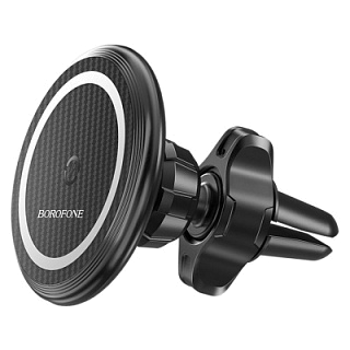 Держатель автомобильный магнитный BOROFONE BH45 с креплением на воздуховод с беспроводной зарядкой, 15W