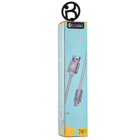 Кабель USB Cokike D5i (2.4А - 1 м.) резиновый