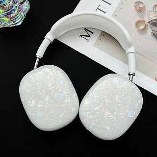 Чехол для наушников Airpods Max  силиконовый  Жемчужный