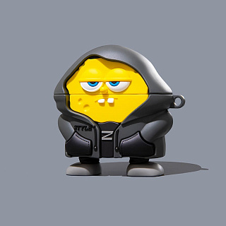 Бокс для наушников AirPods 3  резиновый с карабином ` SpongeBob