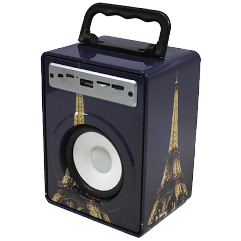 Колонка Bluetooth KTS-883 (h15хl8xb11,2см.) слот USB/TF, з/у USB - металл Эйфелева башня /царапины