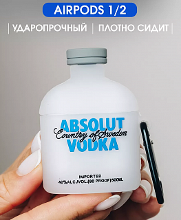 Бокс для наушников AirPods 1/2  силиконовый с карабином ` Абсолют