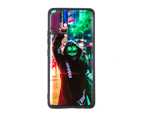 Чехол - накладка для Samsung A42 (2020) - TPU резиновый с защитой для камеры - Неоновая маска