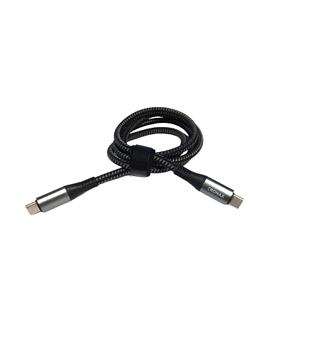 Кабель USB CRONAX C-C - 02t (PD20W-2А - 1 м.) текстильный круглый толстый USB Type-C - Type-C