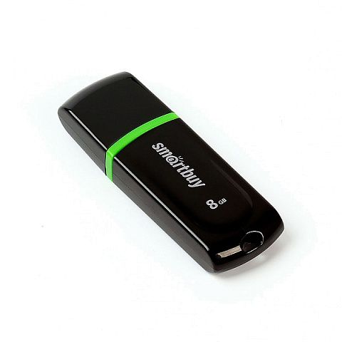 USB накопитель Smart Buy пластиковый 8 Gb Paean с креплением под шнурок и крышкой