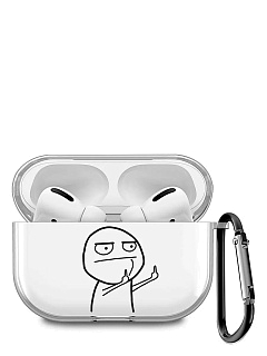 Бокс для наушников AirPods Pro 2  силиконовый с карабином ` Пальцы