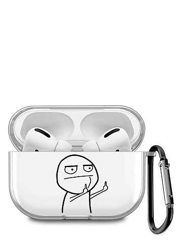 Бокс для наушников AirPods Pro 2 силиконовый с карабином ` Пальцы
