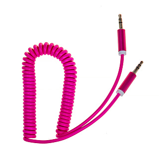 Кабель аудио AUX IRON Selection AR-02w резиновый закрученный 1м.