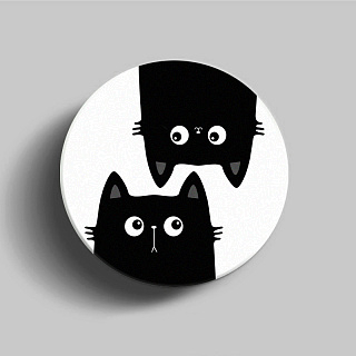 PopSocket для телефона пластиковый круглый глянцевый Котики