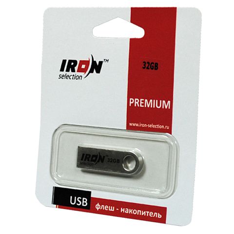 USB накопитель IRON Selection металлический 32 Gb с креплением