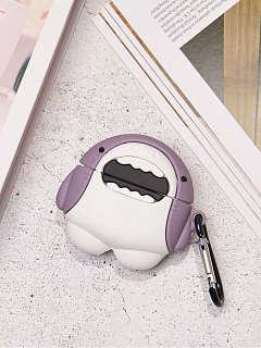 Бокс для наушников AirPods 4  резиновый с карабином ` Акула