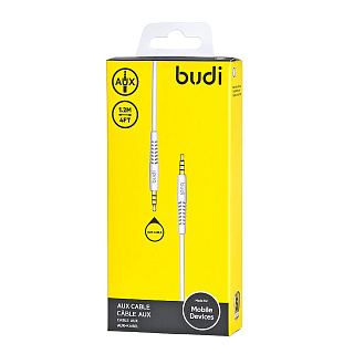 Кабель аудио AUX budi M8J150 резиновый круглый 1,2м.
