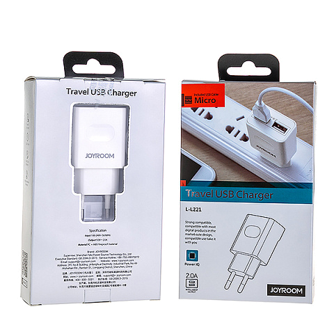 Сетевое з/у JoyRoom L-L221m (2A - 2 USB) с кабелем в комплекте