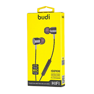 Гарнитура проводная вакуумная budi M8JEP26 (для iOS/Android) с регулировкой громкости