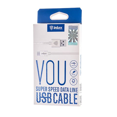 Кабель USB Inkax CK-13m (2A - 1 м.) резиновый круглый