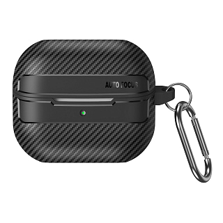 Бокс для наушников AirPods 4  резиновый с карабином К-01
