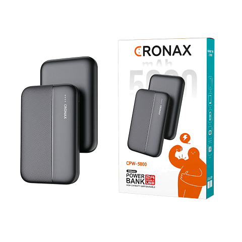 Аккумулятор внешний Power Bank CRONAX CPW-5000 - 5 000 mAh 2 USB с индикатором