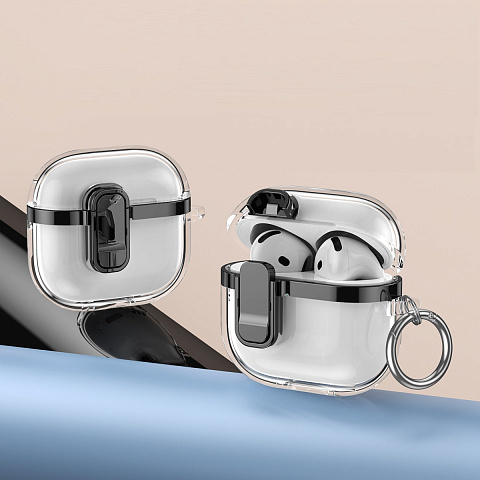 Бокс для наушников AirPods 4 силиконовый с замком К-24