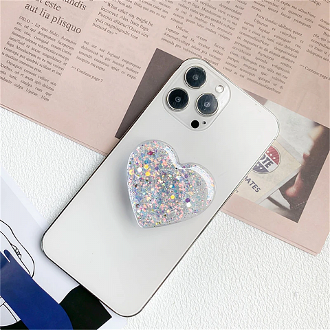 PopSocket для телефона Сердце с блёстками С-19