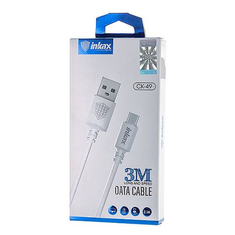 Кабель USB Inkax CK-49m (2.1A - 3 м.) резиновый