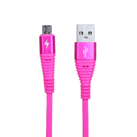 Кабель USB IRON Selection SR-05m (1А - 1 м.) резиновый рифлёный с узором