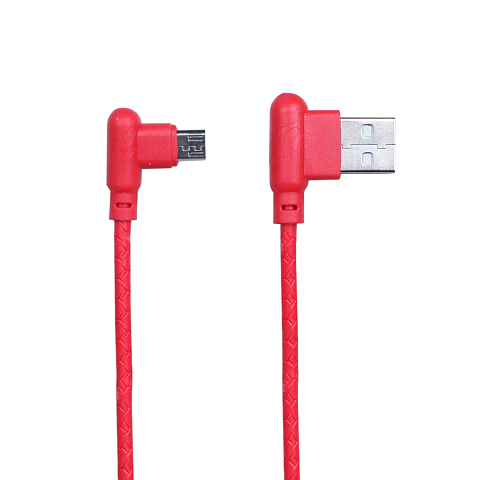 Кабель USB IRON Selection SR-08m (1А - 1 м.) резиновый круглый L-образный разъём под змею