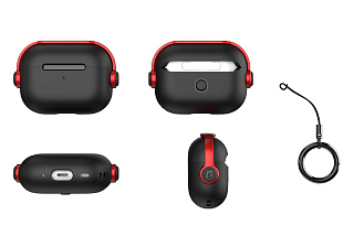 Бокс для наушников AirPods Pro 2  пластик + силикон с карабином "Накладные наушники"
