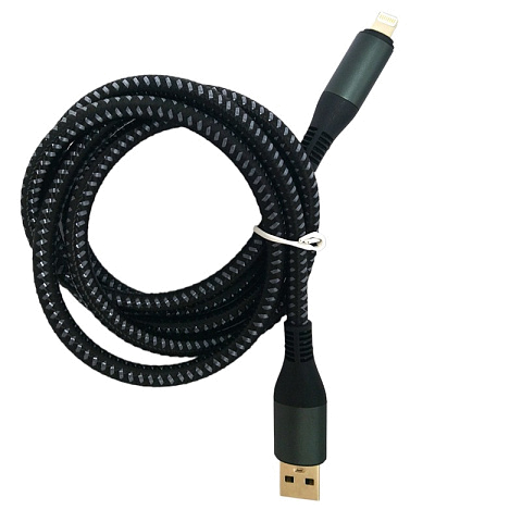 Кабель USB CRONAX CT-12i (2 А - 1 м.) текстильный круглый толстый