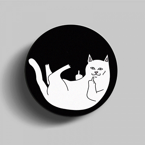 PopSocket для телефона пластиковый круглый матовый Котик