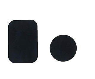 Металлические пластины  для магнитного держателя матовые,комплект 2 шт. Круг диаметр 40 мм., прямоугольник 65*45 мм.