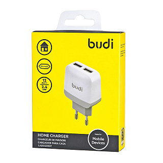 Сетевое з/у budi M8J940E (2.4A - 2 USB) адаптер