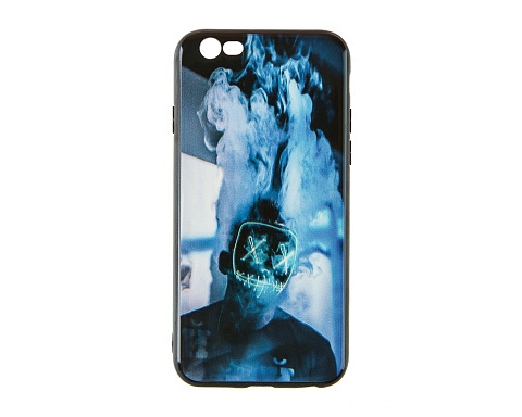 Чехол - накладка для iPhone 6/6S - пластиковый лаковый - Неоновая маска