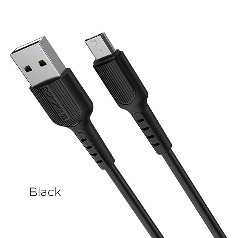 Кабель USB BOROFONE BX16m (2.4A Fast Charge - 1 м.) резиновый