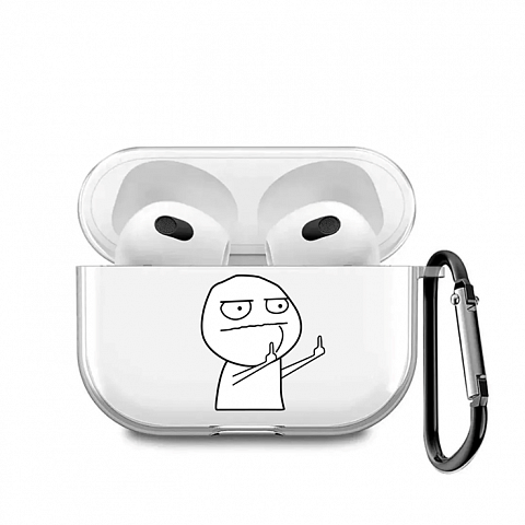 Бокс для наушников AirPods 4 силиконовый с карабином ` Пальцы