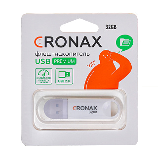 USB накопитель CRONAX пластиковый 32 ГБ с креплением и крышкой