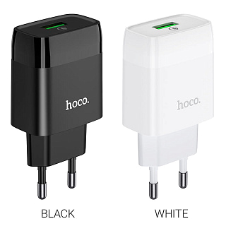 Сетевое з/у hoco C72QA (3A Fast Charge - 1 USB) адаптер QC 3.0