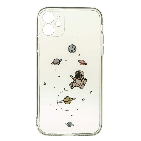 Чехол - накладка для iPhone 11 - TPU силикон прозрачный с рисунком - Космос